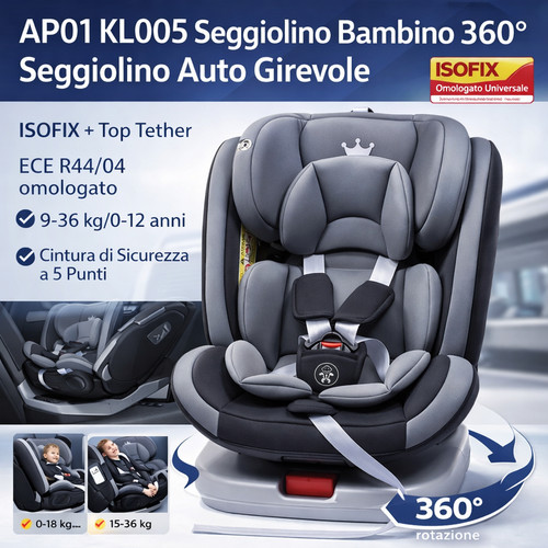 Seggiolino auto 360 girevole - seggiolino,